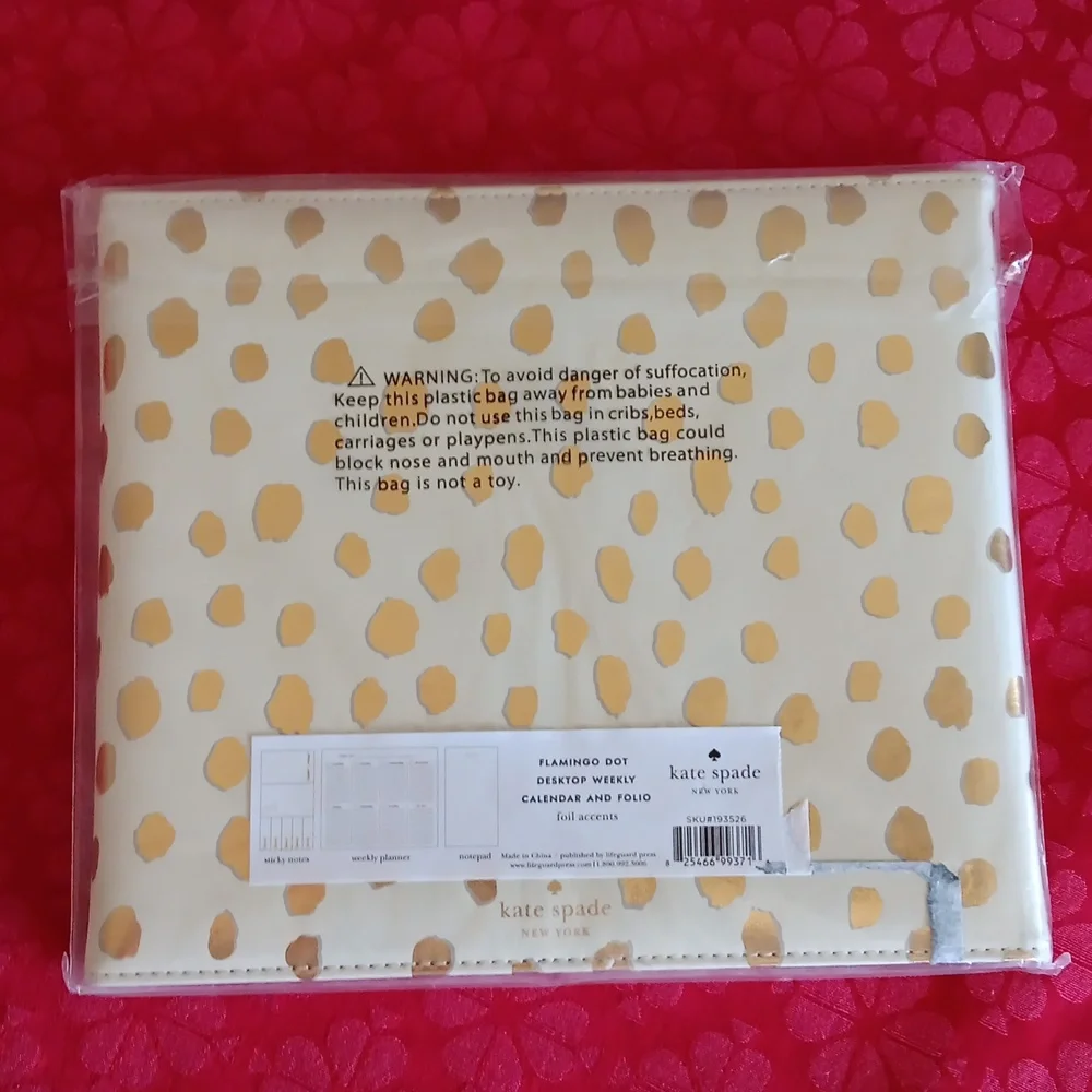 Kate spade flamingo dot desktop weekly calendar and folio